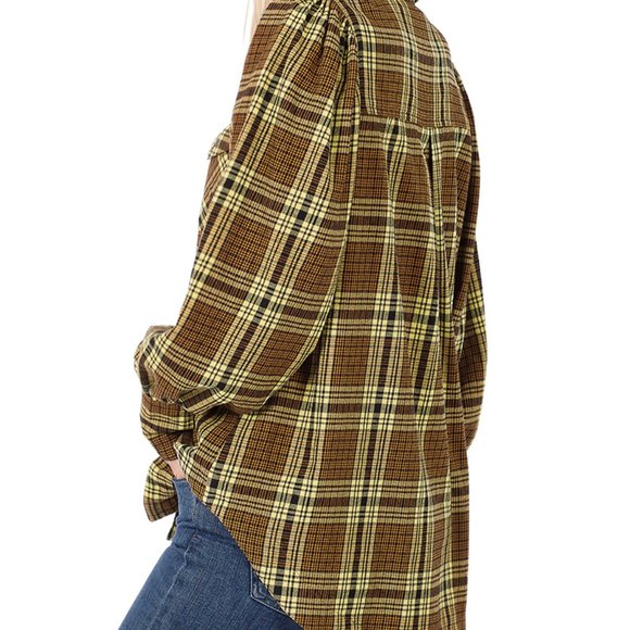 Plaid Buttoned Down Shirt for Women -  check dress shirt Tuck it or UnTuck it - Picture 8 of 10